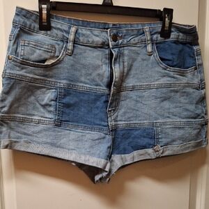 Denim Patchwork Women Shorts size 14